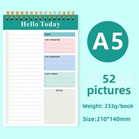 Libreta de Planificación Diaria Personalizada A5 en Inglés, Cuaderno con Espiral, Agenda Portátil, Diario con Lista de Tareas, 104 Páginas