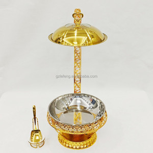 Neues Design Hochzeits feier Luxus Buffet Food Warmer 8L Chafing Dish Buffet Gold Hängende Abdeckung Glasfenster Catering - Product Image 3
