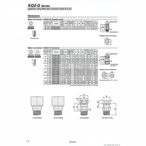 SMC Pneumatics Raccord à une touche KQ2H06-01G1 pièces pneumatiques - Product Image 1