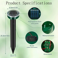 Répulsif solaire pour animaux d'extérieur, imperméable, pour pelouses, jardins, terres agricoles, protection des plantes