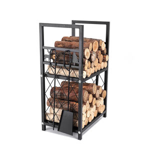 <span class=keywords><strong>Kit</strong></span> d'accessoires de cheminée 4 pièces support de transport de <span class=keywords><strong>bois</strong></span> de chauffage en métal support de porte-bûches de poêle à <span class=keywords><strong>bois</strong></span> avec ensemble d'outils de cheminée - Product Image 1