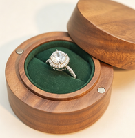 Boîte à bagues en bois massif écologique pour les bagues de fiançailles et de mariage, emballage de bijoux en bois, rangement pour pierres précieuses et colliers