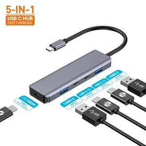 5 ב 1 Multiport סוג C רכזת USB3.0 רב-פונקציה ממיר ספליטר USB C רכזת מתאם עבור מחשב נייד ו טלפון