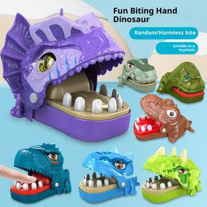 Dinosaure pour enfants morsure doigt tour jeu de décompression créatif <span class=keywords><strong>tyrannosaure</strong></span> Rex porte-clés en plastique pendentif jouets - Product Image 2