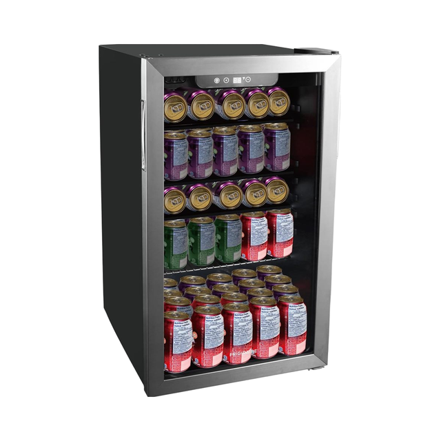 FridgeChina 98L Mini Beverage Refrigerator Compact Glass Door Digital Temperature Control Electric Compressor for Household Use