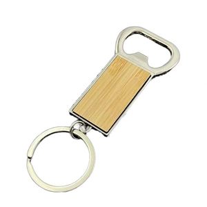 <b>Custom</b> Business Bamboo Wood Creative Key Chain Key Ring Type Metal Car Bottle Opener <b>Keychain</b> - Product Image 1