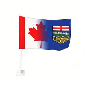 12x18 Inch Double Sided Alberta Canada Car Window <b>Flags</b> for Car Trucks - Product Image 1