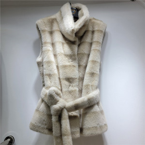 Gilet Donna Elegante in Finta Pelliccia di <span class=keywords><strong>Visone</strong></span>, Nuova Collezione Autunno-Inverno 2026, Stile Retrò con Lacci - Product Image 1