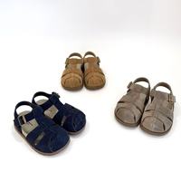 Sandal Anak-anak Tertutup, Bahan Suede Mikrofiber Lembut, Anti Selip, Sepatu Pertama Bayi, Perekat Hook & Loop, Penyangga Lengkung Kaki, Bernapas, Ringan