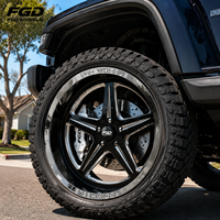 Jantes forgées concaves profondes de qualité supérieure, personnalisées, noires brillantes, argentées polies, 5 branches, 5x127, 20, 22, 24, 26 pouces, pour Jeep Wrangler