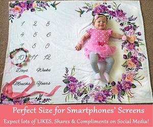 Floral En Laine Polaire En Peluche Bébé Photographie Toile De Fond Mémoire <span class=keywords><strong>Couverture</strong></span> <span class=keywords><strong>Couverture</strong></span> Mensuelle D'étape de Bébé Fille - Product Image 3