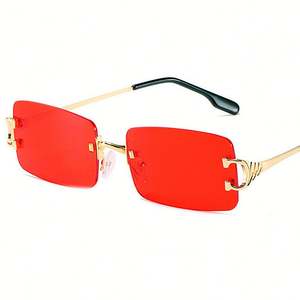 Gafas de Sol de Lujo para Mujer, con Logotipo Personalizado, Montura de Aleación, Protección UV400, Rectangulares y sin Marco - Product Image 3