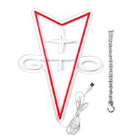 Enseigne néon LED avec logo GTO Neonawall, lumière murale personnalisable rouge et blanche à intensité variable pour garage, atelier automobile, man cave et cadeau pour les passionnés de voitures