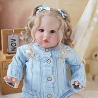 Poupée Reborn, corps en tissu silicone souple de 60 cm, poupée bébé réaliste, poupée nouveau-né réaliste peinte à la main en 3D, cadeau parfait pour les filles