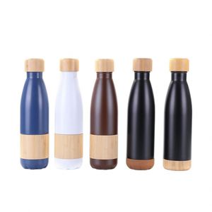 Botella de Agua Aislada al Vacío de Acero Inoxidable 304 Ecológica de 500 ml, con Base de Bambú y Tapa de Madera, Rendimiento Térmico de 6 a 12 Horas, Diseño Simple y Moderno - Product Image 5