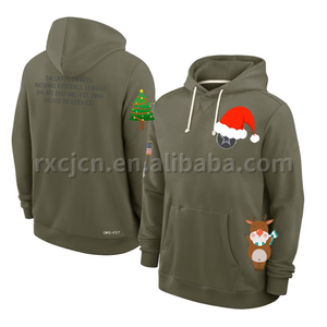 Sudadera con Capucha Unisex de Fútbol Americano Verde Oliva, Homenaje al Servicio, Logotipos de Equipos de la NFL - Product Image 5