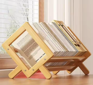 E-co Friendly Book Tabletop Shelf Erweiterbares Bambus holz Readware Rezept Neuartiger Aufbewahrung halter Verstellbare Präsentation ständer für den Schreibtisch - Product Image 2