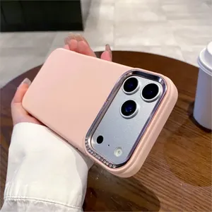 Custodia per Telefono di Lusso con Cornice Glitterata a Diamante per <span class=keywords><strong>iPhone</strong></span> 17 Air 16 15 14 13 12 <span class=keywords><strong>11</strong></span> <span class=keywords><strong>Pro</strong></span> <span class=keywords><strong>Max</strong></span> Plus, <span class=keywords><strong>Cover</strong></span> Antiurto in Silicone Liquido - Product Image 2