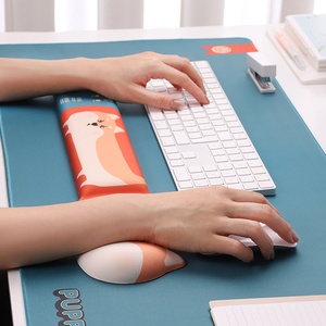 Dễ thương hình chữ nhật hình dạng silica gel đầy tay gối chuột Pad với cổ tay phần còn lại 2cm độ dày gel + PU + vải bàn Mat cổ - Product Image 6