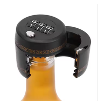 Bouchon Supérieur de Bouteille d'Alcool ou de Whisky, en Plastique, avec Verrou de Combinaison à 3 Chiffres pour Bouteille de Vin