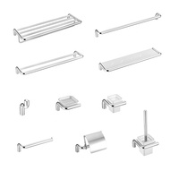 Robinet de toilette rond raccords de décoration porte-serviettes en laiton en acier inoxydable matériel de bain chrome chambre salle de bain ensemble d'accessoires
