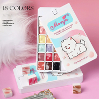 Palette de gel à ongles solide rotative 18 couleurs, haute saturation, dégradé, blush, gel éponge pour estampage, impression par transfert UV LED