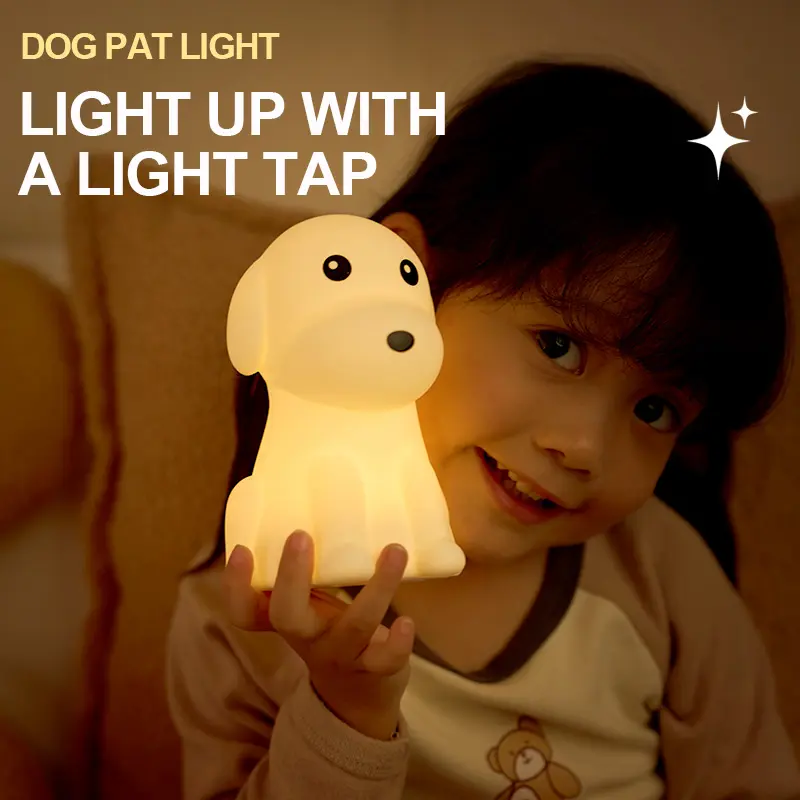 새로운 창조적 인 귀여운 애완 동물 USB 실리콘 야간 조명 충전 침실 침대 옆 분위기 램프 수면 램프 어린이