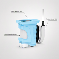 Microscope scientifique numérique pour enfants, écran IPS de 2,4 pouces, lumière LED rechargeable, jouet éducatif pour garçons et filles, cadeau d'anniversaire