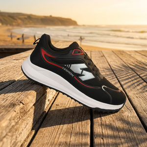 Zapatillas Deportivas Negras de PU Unisex con Cordones, Calzado Casual para Caminar y Entrenar, Envío Aleatorio, Talla L - Product Image 6