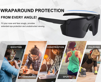 Lunettes de soleil pour hommes, grandes montures, lunettes de cyclisme, lunettes de conduite en plein air, lunettes de soleil anti-vent avec verres interchangeables