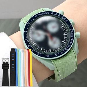 <span class=keywords><strong>Correa</strong></span> de <span class=keywords><strong>Reloj</strong></span> de Repuesto de Goma Curva con Hebilla de Metal para Omega X <span class=keywords><strong>Swatch</strong></span> Speedmaster 20mm, Correas de <span class=keywords><strong>Reloj</strong></span> de Silicona de Lujo - Product Image 6