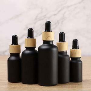 100 flacons compte-gouttes en verre noir mat avec tube en papier pour huiles essentielles, parfums, soins des cheveux et de la barbe, et sérums oculaires - 1oz/2oz/3oz - Product Image 1