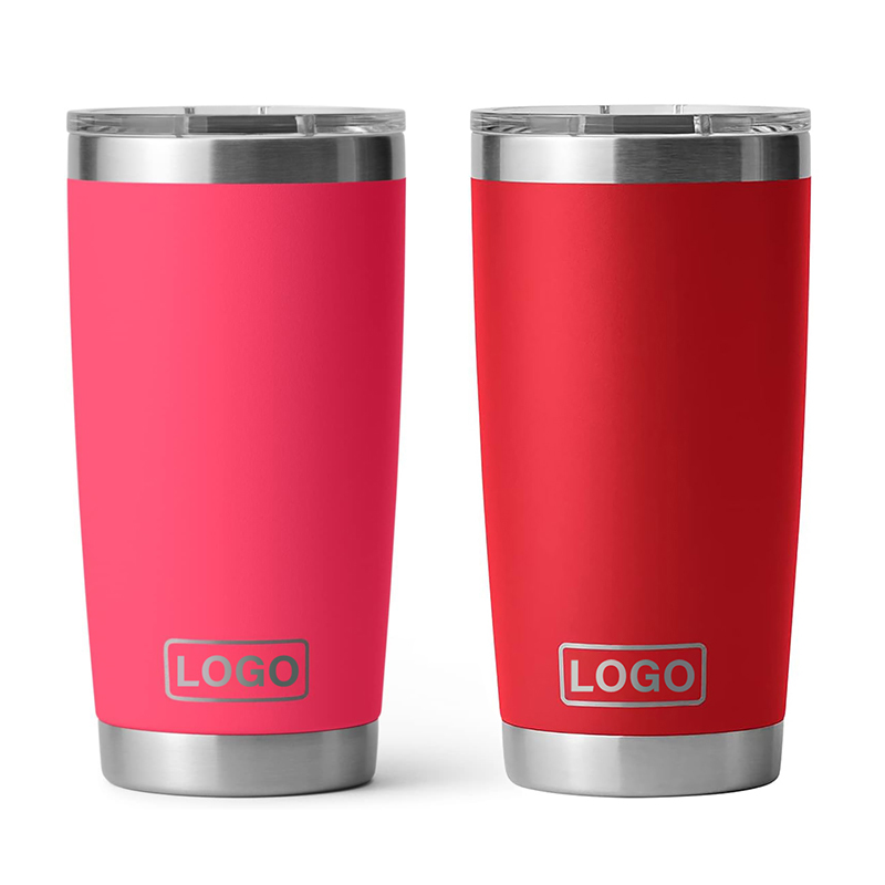 20oz Double Wall Stainless Steel Tumbler with Slider Lid and Straw Custom Logo Travel Mug for Office Use Perfect Drinkware
