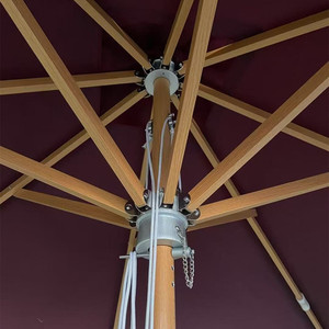 Thương mại chất lượng cao ngoài trời parasol hình vuông ô nhôm trung tâm cực trong gỗ màu Patio ô - Product Image 3