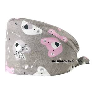 Gorros Quirúrgicos Bouffant de Algodón para Enfermeras con Botón y Banda Absorbente, Gorros de Trabajo Quirúrgicos Ajustables - Product Image 4