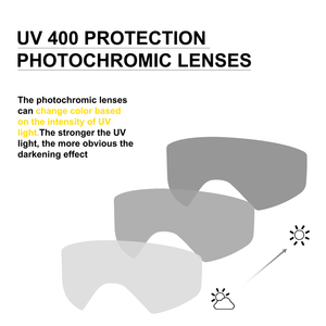 フォトクロミックスキーゴーグルカスタムロゴUV400保護OTGスノースノーボードゴーグルスキーグラスサプライヤー - Product Image 4