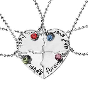 <span class=keywords><strong>Collier</strong></span> en cristal suspendu, chaîne <span class=keywords><strong>d</strong></span>'<span class=keywords><strong>amitié</strong></span>, 4 pendentif, Patchwork, rehausse la lune, pour amour éternel - Product Image 1