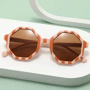 DCOPTICAL Hexagon Design Cute kids Sun Glasses Zebra Pattern Grid pattern New Shaped Lovely Sunglasses Sun Shades