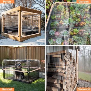 Bâche <span class=keywords><strong>en</strong></span> <span class=keywords><strong>PVC</strong></span> transparent robuste <span class=keywords><strong>de</strong></span> 0,55 mm pour pergola extérieure, rideau imperméable, clôture, protection contre la pluie pour plantes <span class=keywords><strong>de</strong></span> <span class=keywords><strong>jardin</strong></span> - Product Image 6