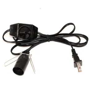 Nema 1-15P Flat 2 Pin Plug 220 Volt Lead Electric Holder Fiber Optic Cable Clamp E12 Cord For Salt Lamp