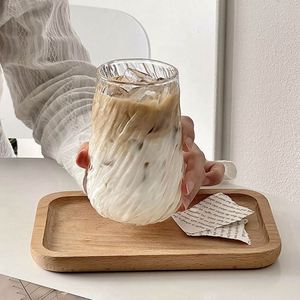 Tasse à café simple en verre borosilicate épais transparent à bords diagonaux, tasse en verre monocouche - Product Image 5