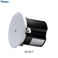 Système audio commercial de diffusion musicale Thinuna GS-8CT, haut-parleur coaxial de plafond de 6,5 pouces, 60W, 100V, haut-parleur encastré au plafond