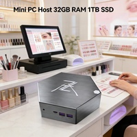 Mini PC Hôte 32 Go RAM 1 To SSD Écran Tactile Compatible BT5.2 pour Caisse Enregistreuse de Salon de Manucure et Présentation de Designs Clients