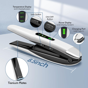 Lisseur de cheveux professionnel 2-en-1 avec écran LCD, plaque en céramique électrique, utilisation domestique, doté de la technologie ionique négative - Product Image 4
