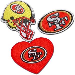 Wholesale Custom Iron <b>on</b> <b>Patches</b> NFL Chenille Twill Fabric Football Hat <b>Patches</b> With Sequin and Glitter - Product Image 6