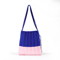 DICHOS Einkaufstasche mit Plissee-Design im Ins-Stil, faltbar, (kollidierende Farben), Handtasche mit einer Schulter