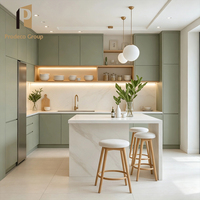 Ensemble d'armoires de cuisine pour projet de maison en stratifié, surface durable, rangement pour cuisine domestique, armoires de cuisine