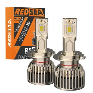 Redsea super power R5 100W 10000LM focos h4 para autos led h1 canbus 3570 CSP chips 9006 9005 h1 h7 h4 h11 led headlight