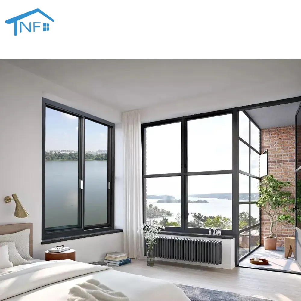 Foshan NF Fenster und Türen doppelt verglaste Aluminium-Schiebefenster-Design