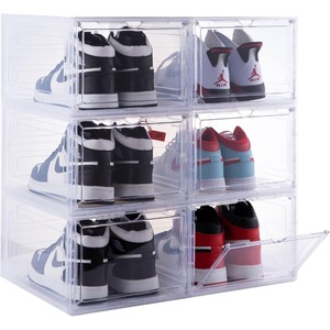 ترقية 10 حزمة X كبيرة صناديق تخزين الأحذية مع الأبواب المغناطيسية منظم تكديس الصلبة البلاستيك انخفاض الجبهة - Product Image 3